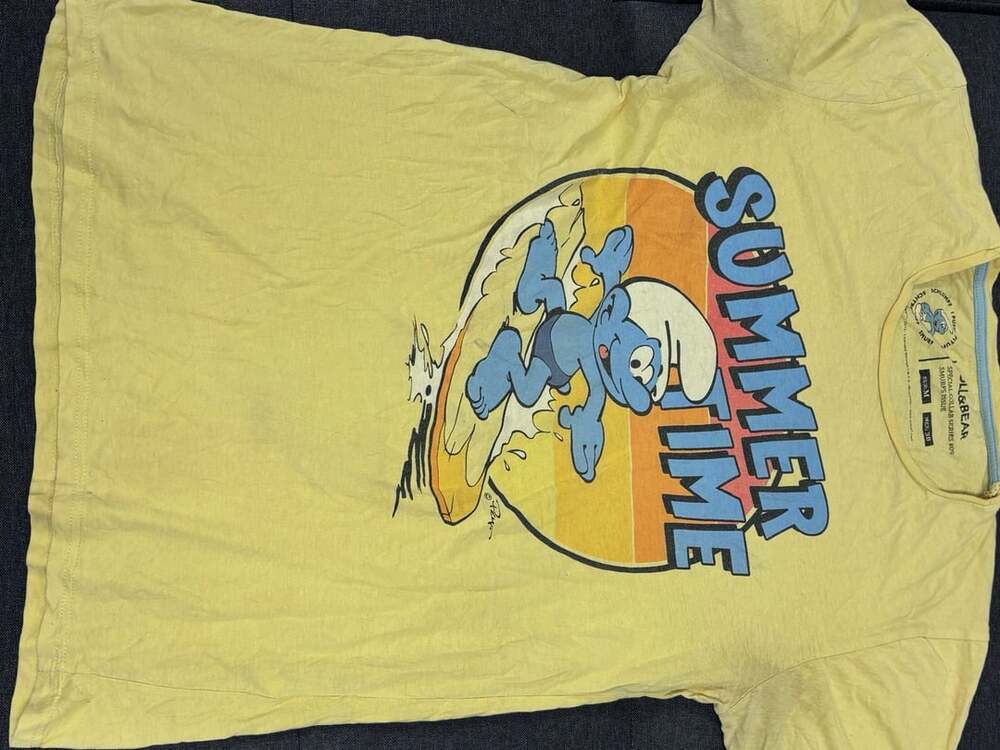 Pull & Bear Smurfs Special Collab Series #09 Summer Time T-Shirt Yellow Size M